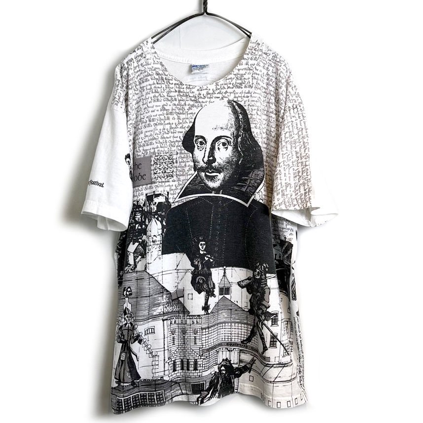 【William Shakespeare】ヴィンテージ シェイクスピア プリントTシャツ【1990's-】Vintage Allover Print  Tee