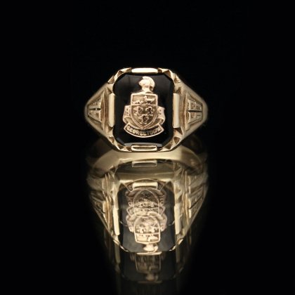 Ρơ å󥰡10kt Gold  Onyx Small Squareۡ1958's-Class Ring