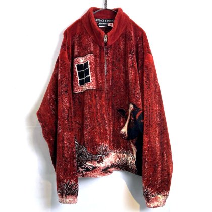  ΡOUT BACKۥơ ˥ޥѥ ե꡼㥱åȡ1980's-Vintage Animal Pattern Fleece Jacket