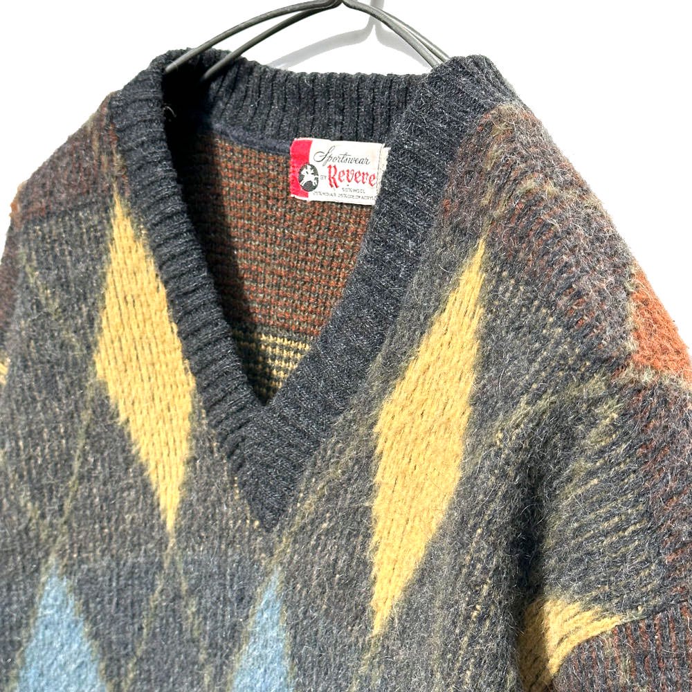 【Revere】ヴィンテージ モヘアウール Vネック ニット【1960's-】Vintage Mohair Sweater