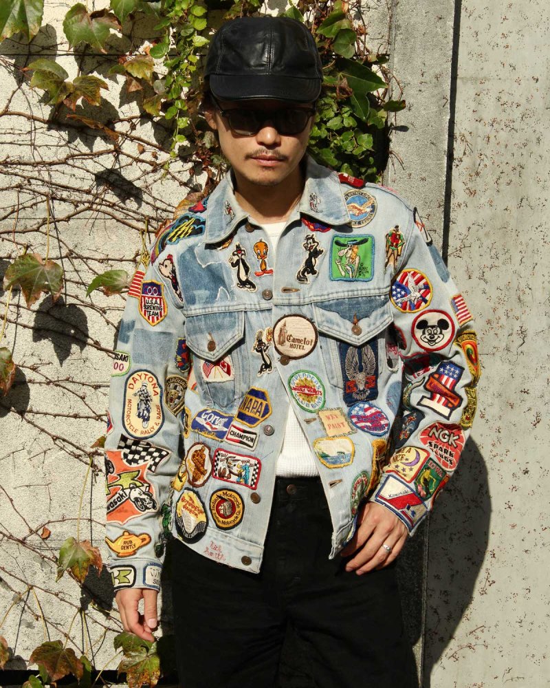 ヴィンテージ ツーリスト ワッペン デニム ジャケット【Late 1970's~1980's】Travel Custom Bikers Jacket