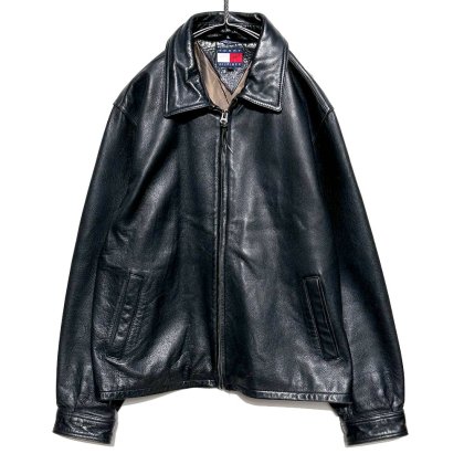  ΡTOMMY HILFIGERۥơ åץå 쥶㥱åȡ1990's-Vintage Single Leather Jacket