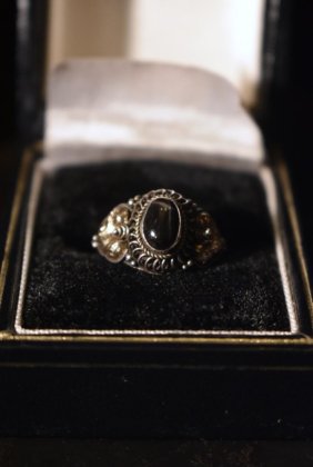  ΡVintage silver  black tiger eye ring ơ С   