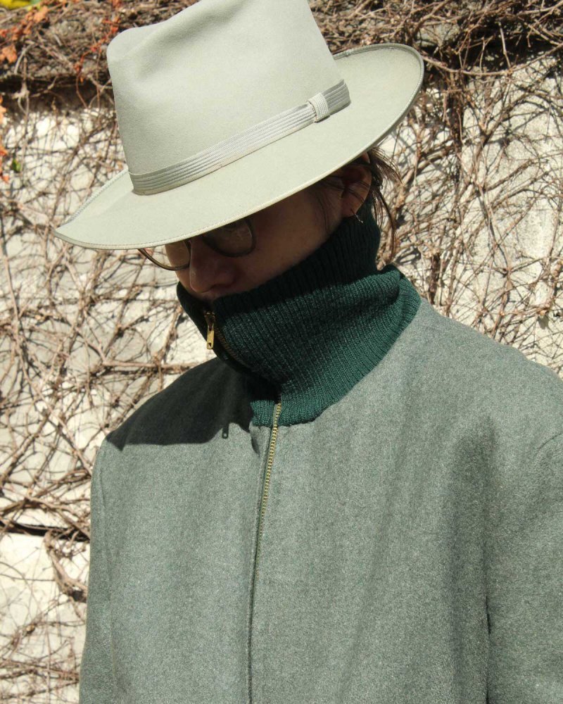 ヴィンテージ メルトン ウール ハイネックリブ ジャケット 【Weather Wise - MINNESOTA WOOLEN  CO.】【1950's-】Mint Green