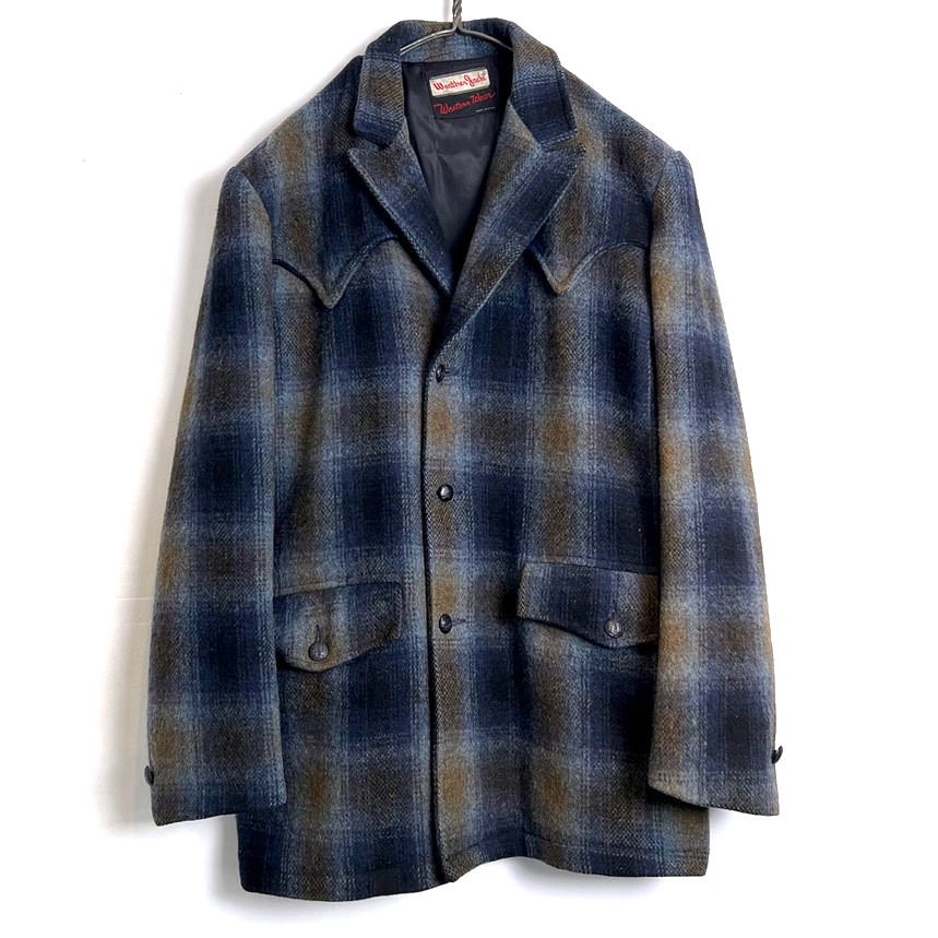 【Weather Jack】ヴィンテージ オンブレチェック ウエスタン ウールジャケット【1950's-】Vintage Western Wool  Jacket