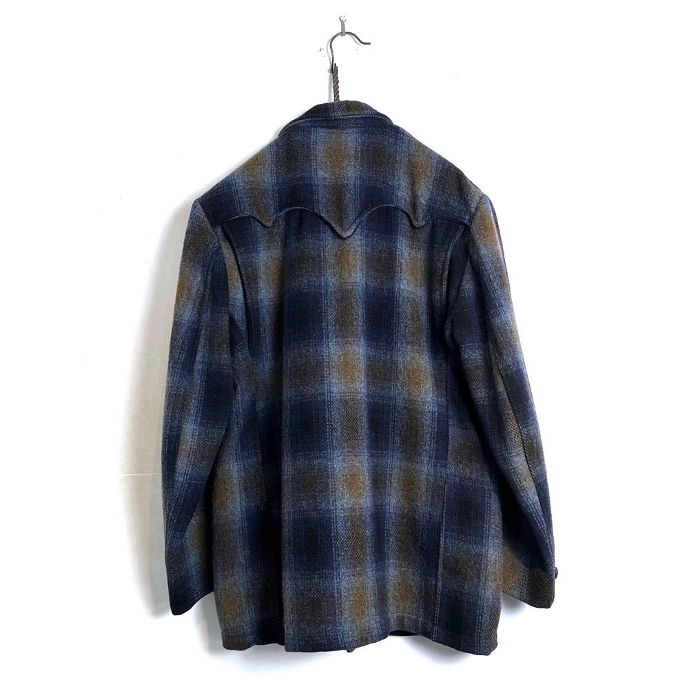 【Weather Jack】ヴィンテージ オンブレチェック ウエスタン ウールジャケット【1950's-】Vintage Western Wool  Jacket