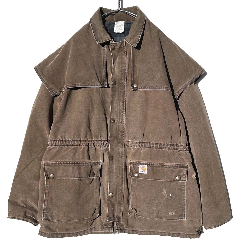 【Carhartt - Made In USA】ヴィンテージ アンブレラケープ ブラウンダック ワークジャケット【1980's-】Vintage  Duck Jacket