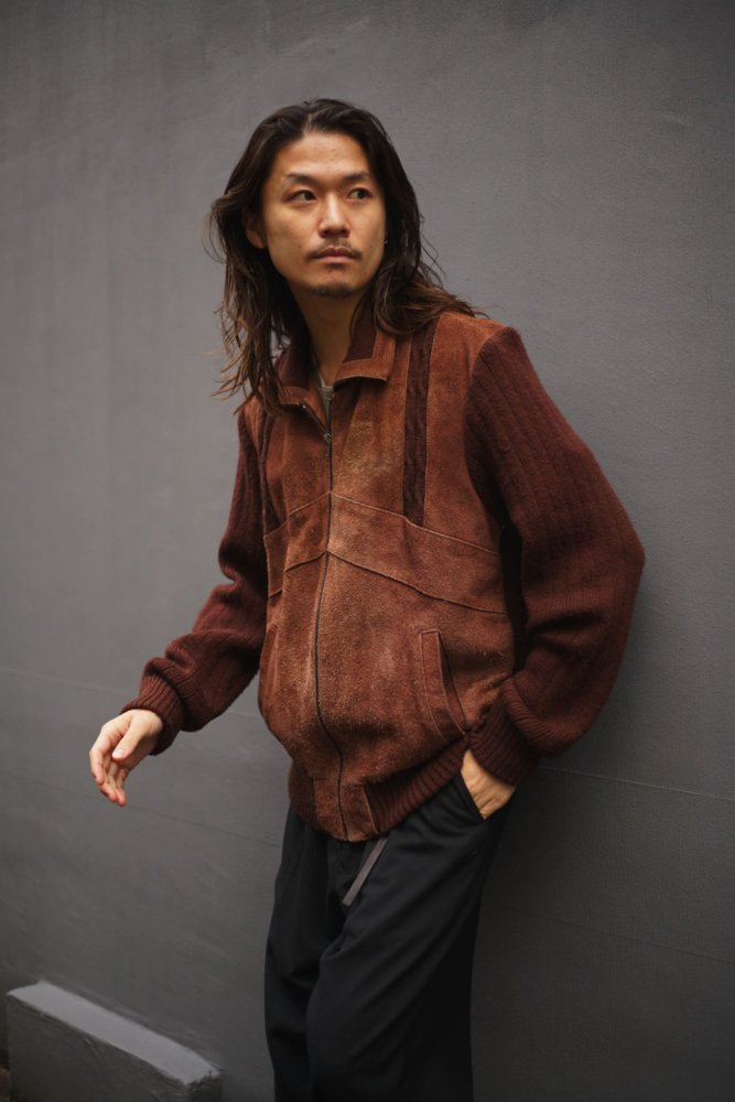 【Repage】ヴィンテージ スエード×ニット ジップアップ ジャケット【1970's-】Vintage Suede Knit