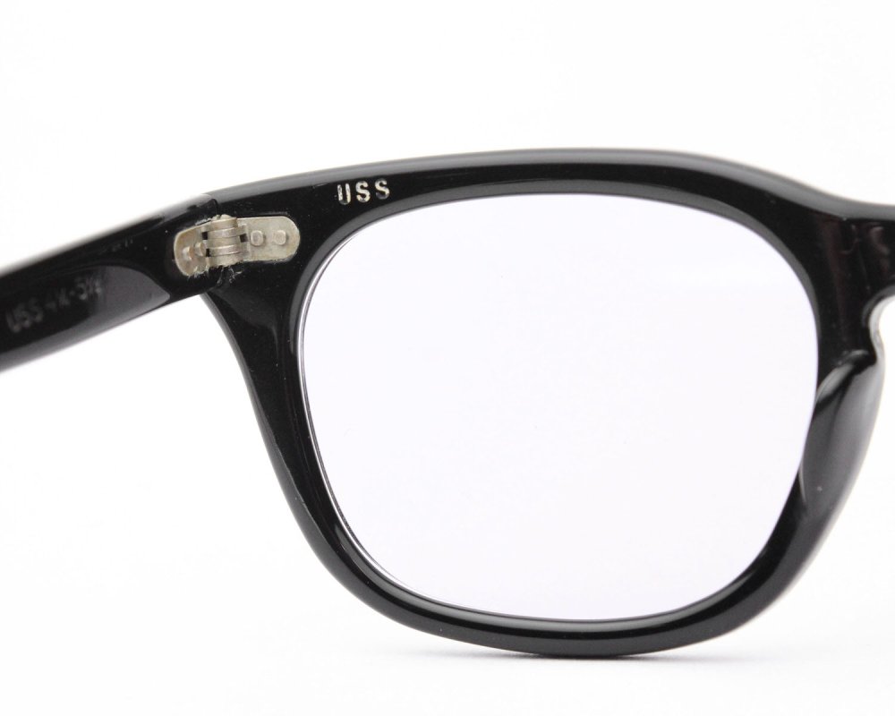 【US ARMY】USS ヴィンテージ メガネ【Early 1970's- GI Glasses 】Ebony BK 50-24