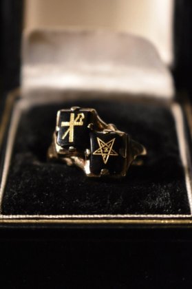  Ρus early 20th freemasonry 10K  onyx ring 20Ƭ ե꡼ᥤ 10K ˥  
