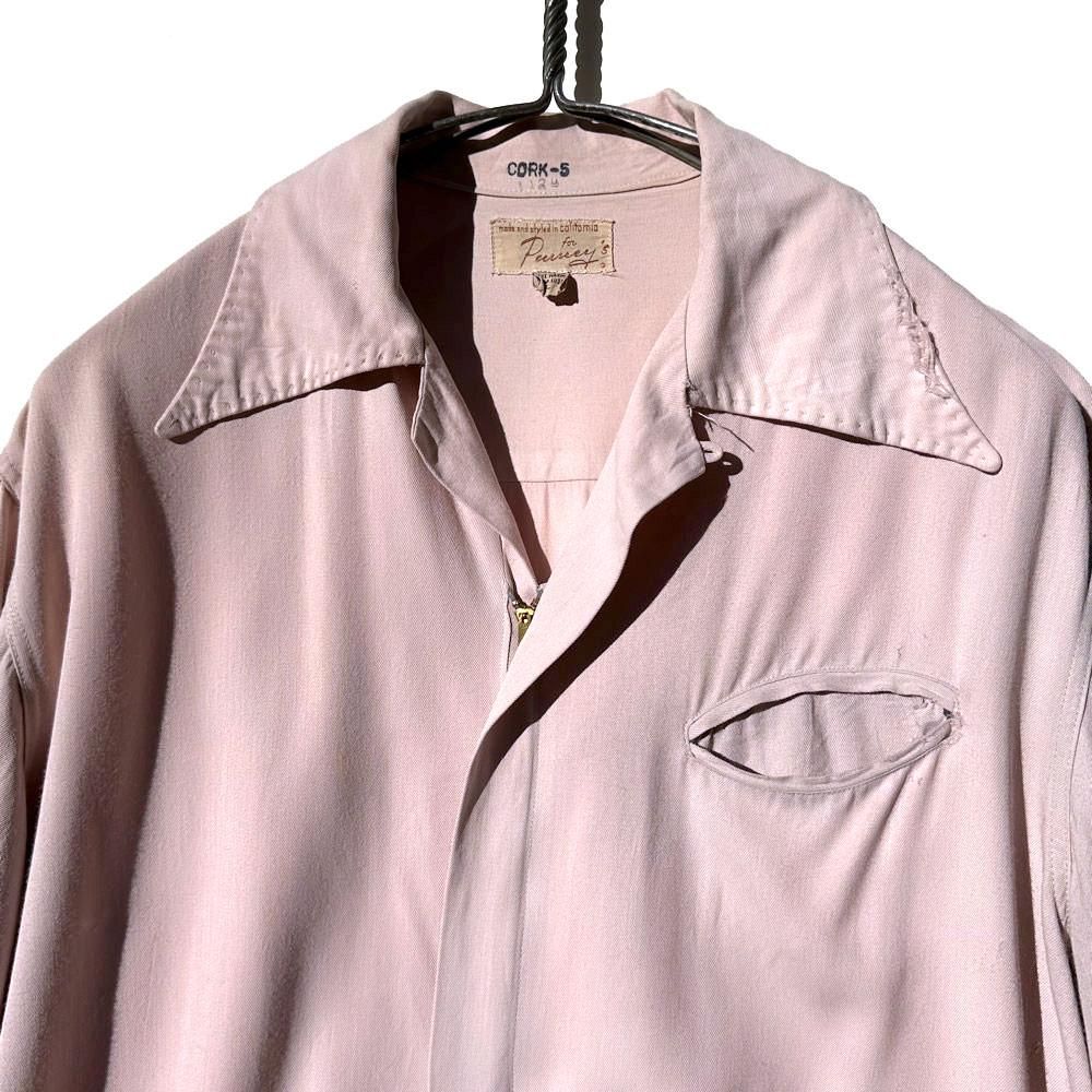 Perrey's】ヴィンテージ レーヨン ジップアップシャツ【1940's