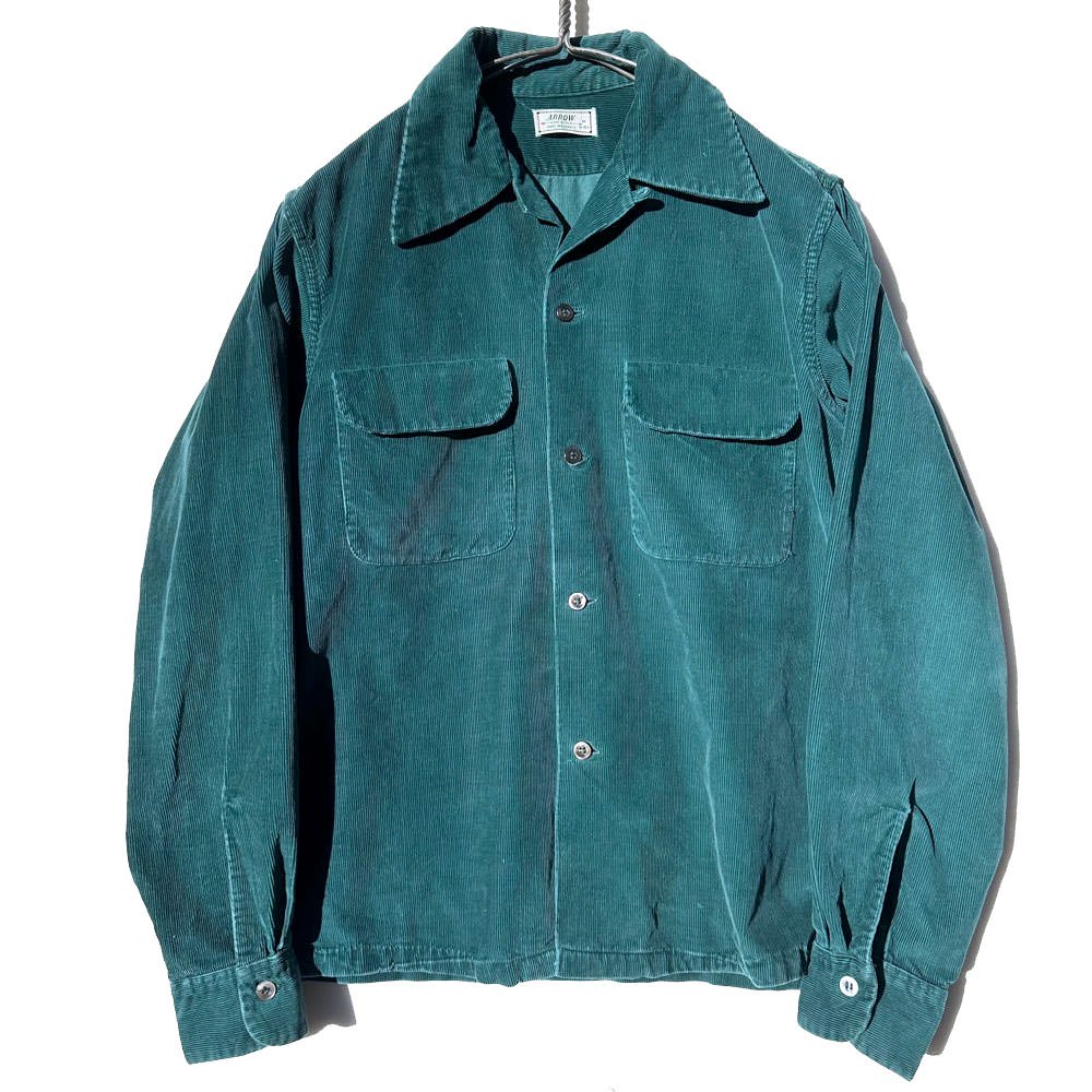 【ARROW - Made In USA】ヴィンテージ オープンカラー コーデュロイシャツ【1940's-】Vintage Corduroy Shirt