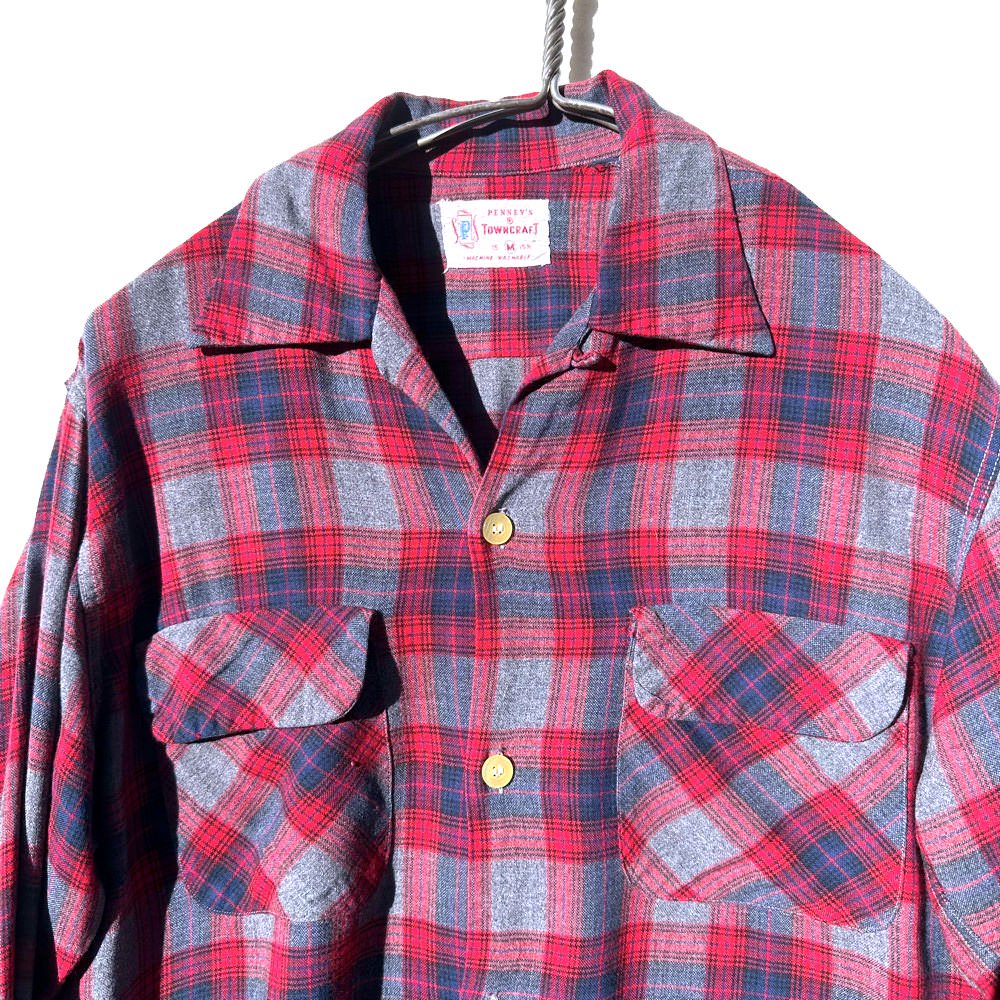 【TOWNCRAFT - Penney's】ヴィンテージ オープンカラー レーヨンシャツ【1960's-】Vintage Rayon Shirt