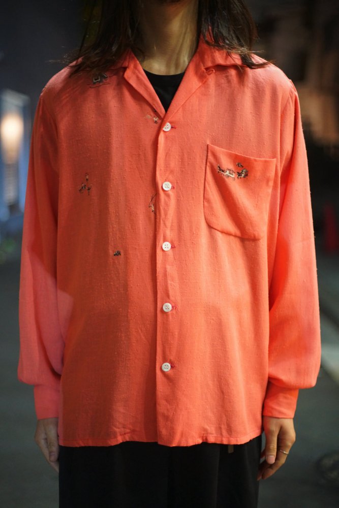 【RHODES】ヴィンテージ レーヨン オープンカラーシャツ【1950's-】Vintage Rayon Shirt