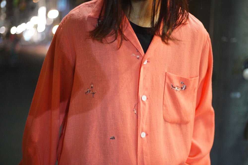 【RHODES】ヴィンテージ レーヨン オープンカラーシャツ【1950's-】Vintage Rayon Shirt