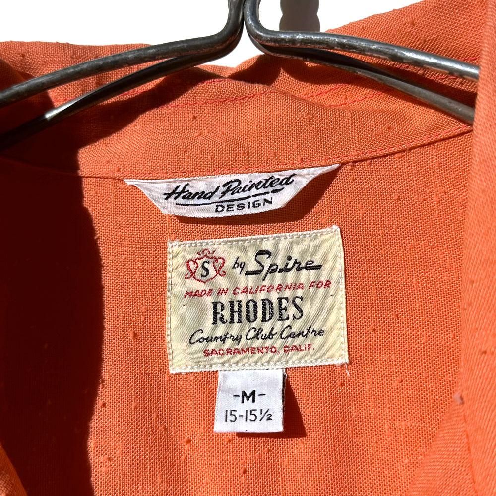 RHODES】ヴィンテージ レーヨン オープンカラーシャツ【1950's RHODES】ヴィンテージ レーヨン オープンカラーシャツ【1950's