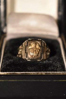  Ρus 1930s 10K sterling college ring
