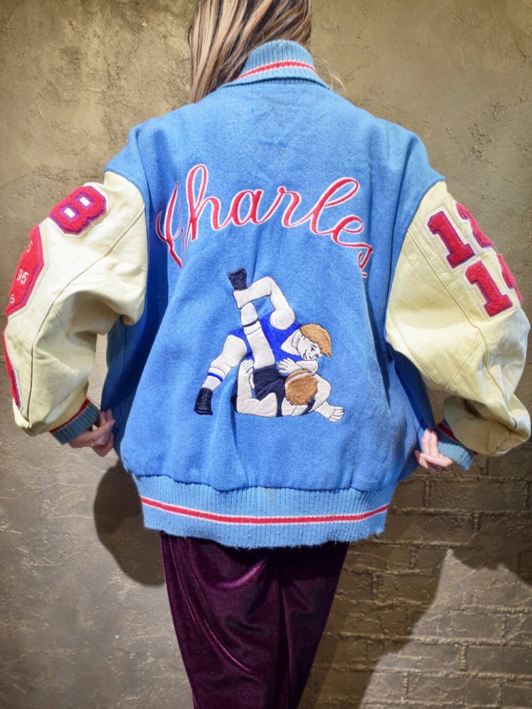 c.1990s Wrestling Embroidery Stadium Jacket