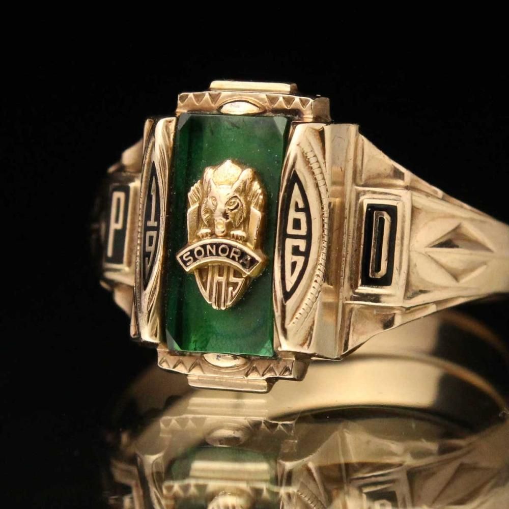 ヴィンテージ カレッジリング【JOSTEN 10kt Gold × Green ST ヴィンテージ カレッジリング【JOSTEN 10kt Gold × Green ST