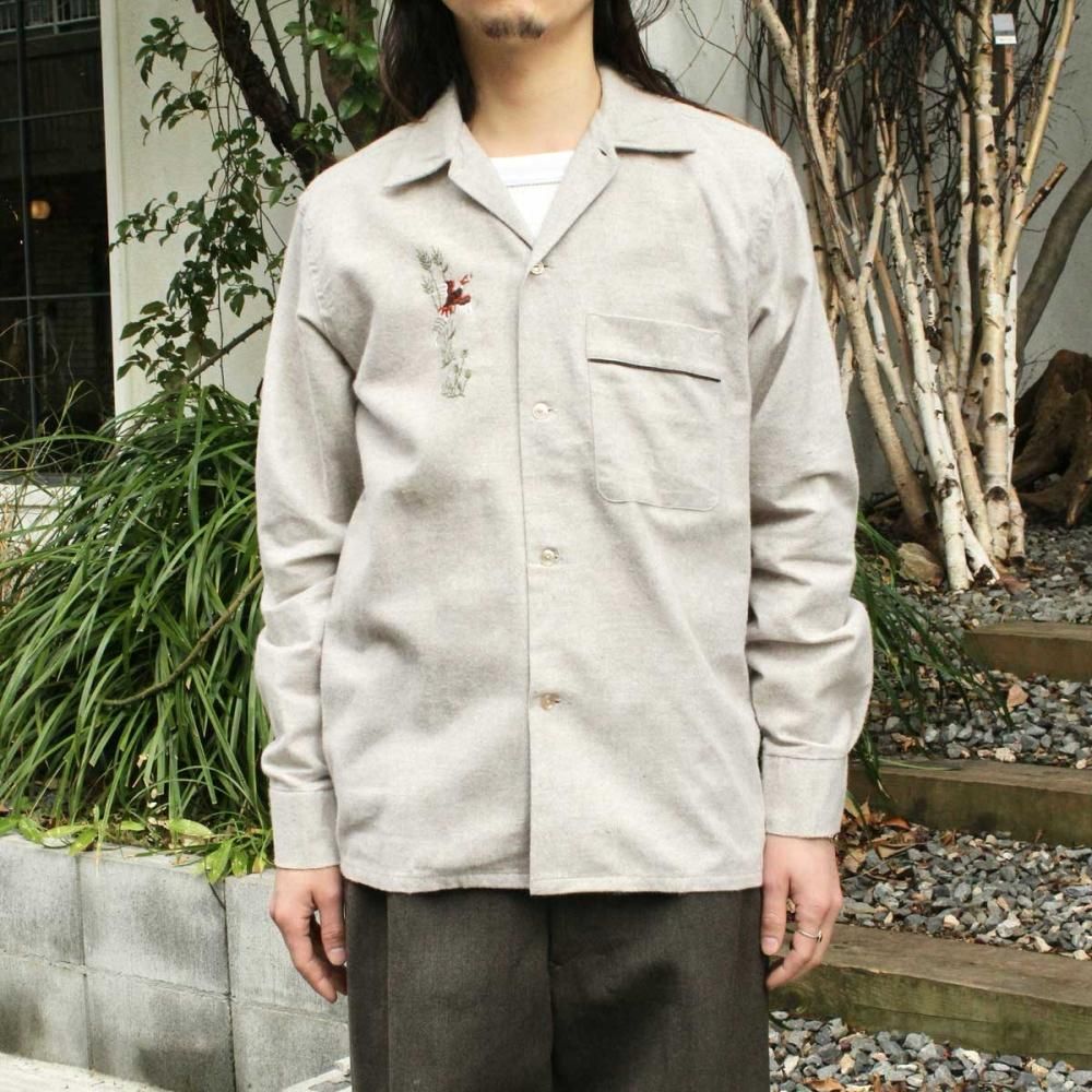 UNUSED 希少 4 アフガン プリント オープンカラー シャツ 古着 UNUSED 希少 4 アフガン プリント オープンカラー シャツ 古着