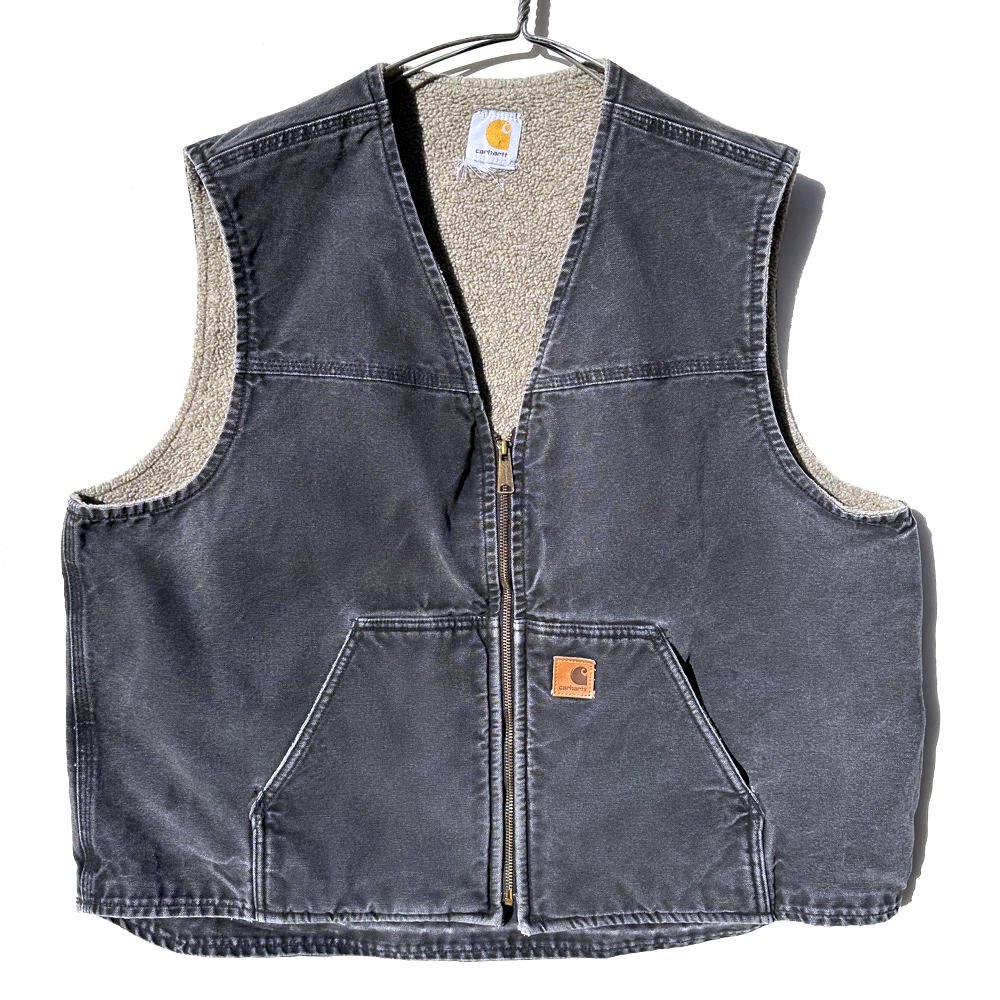 【Carhartt】ヴィンテージ ボアライニング ブラックダック ベスト【2000's-】Vintage Duck Vest