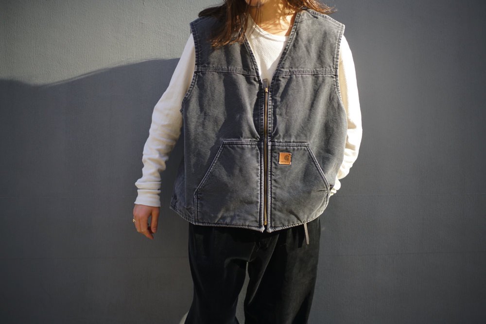 【Carhartt】ヴィンテージ ボアライニング ブラックダック ベスト【2000's-】Vintage Duck Vest