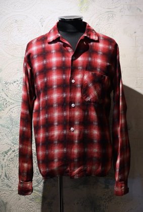 古着 通販　us ~1960s shadow check cotton flannel shirt