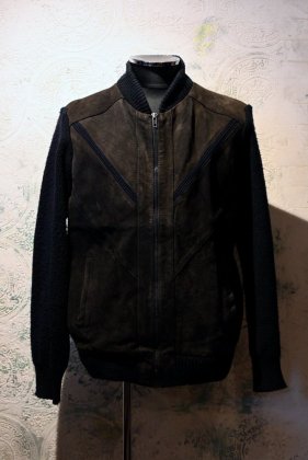 古着 通販　us 1970s~ suede × knit jacket