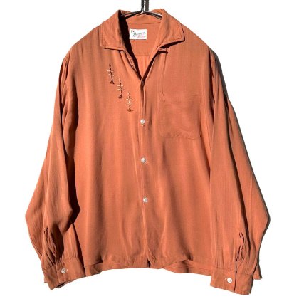 古着 通販　【Domani】ヴィンテージ レーヨン イタリアンカラーシャツ エンブレム刺繍【1960's-】Vintage Rayon Shirt