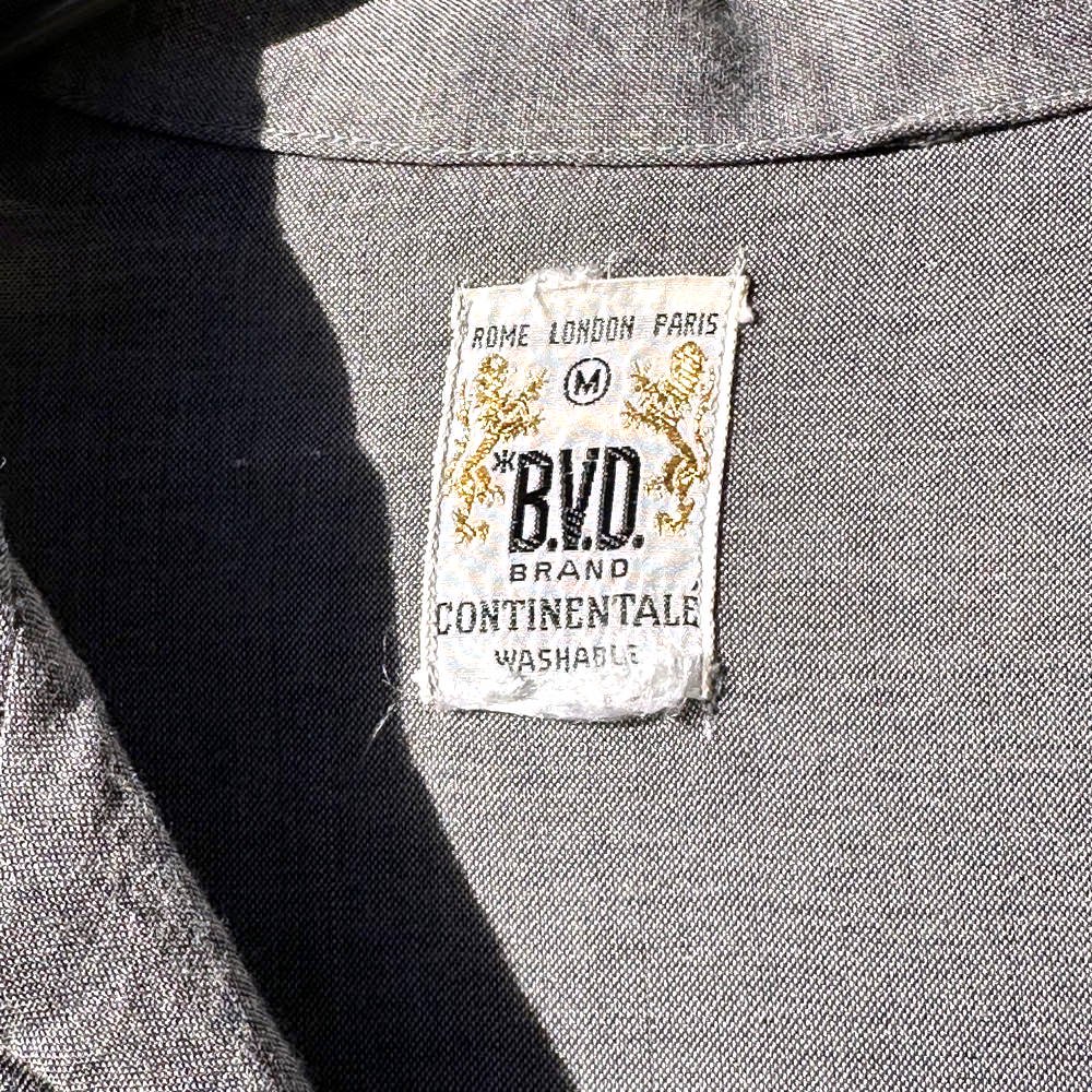 【B.V.D BRAND】ヴィンテージ オープンカラー ラグランスリーブ レーヨンシャツ【1960's-】Vintage Rayon Shirt