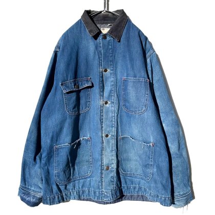 古着 通販　【Sears】ヴィンテージ ハイエイジング カバーオール デニムジャケット ブランケットライニング【1970's-】Vintage Denim Coverall Jacket
