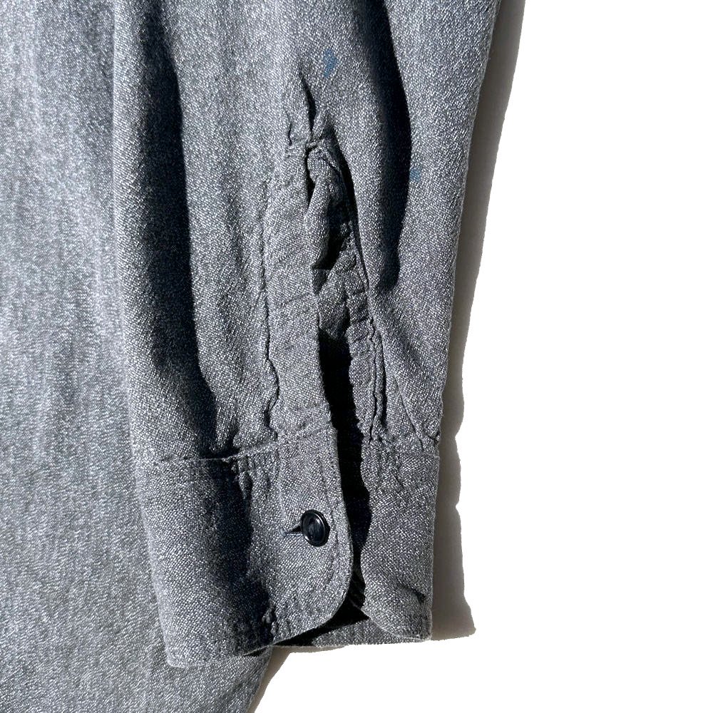 【HERCULES】ヴィンテージ ブラックシャンブレーシャツ マチ付き 黒シャン【1940's-】Vintage Cambray Shirt