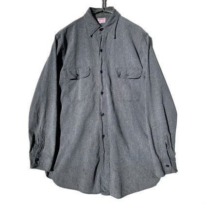 古着 通販　【HERCULES】ヴィンテージ ブラックシャンブレーシャツ マチ付き 黒シャン【1940's-】Vintage Cambray Shirt