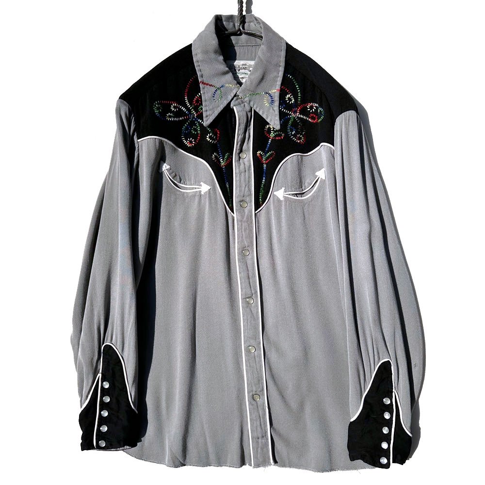 【H BAR C】ヴィンテージ レーヨンギャバジン ウエスタンシャツ【1950's-】Vintage Western Shirts