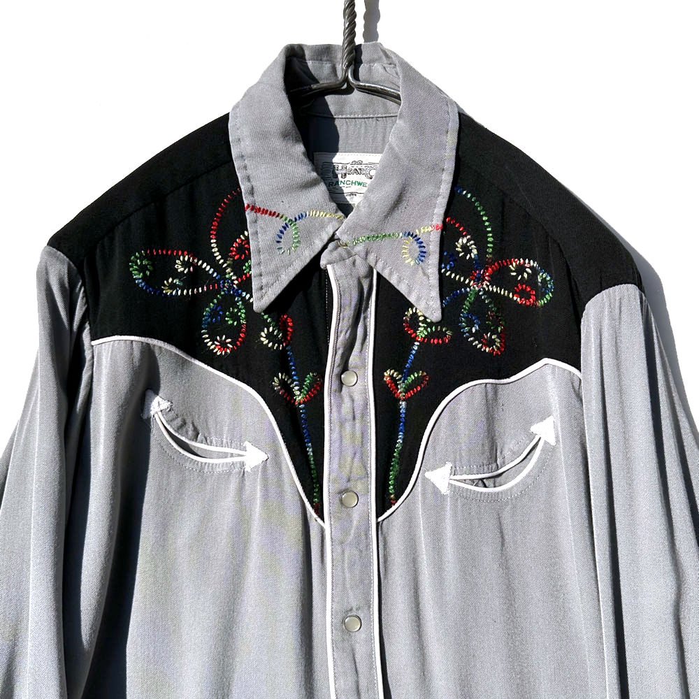 【H BAR C】ヴィンテージ レーヨンギャバジン ウエスタンシャツ【1950's-】Vintage Western Shirts