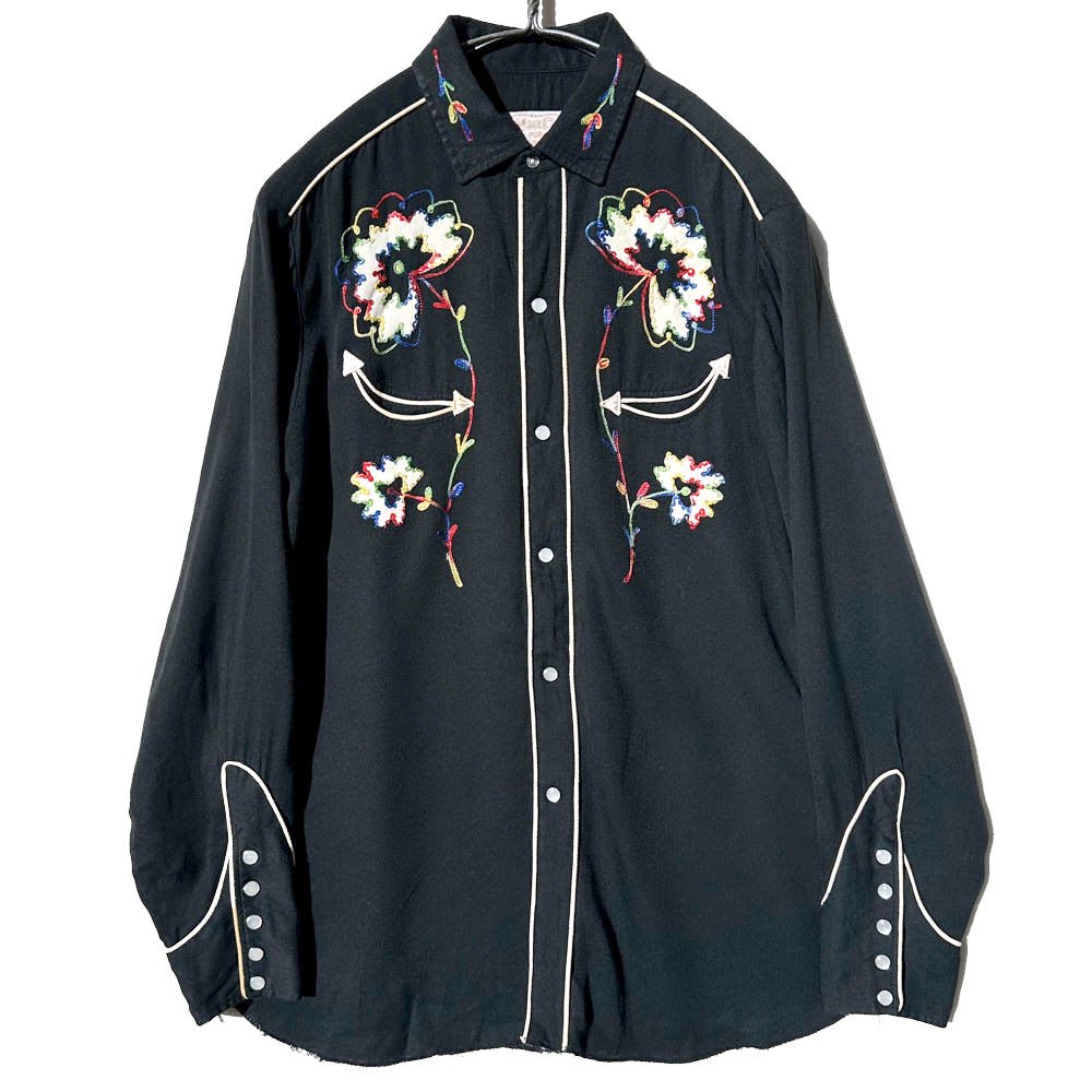 【H BAR C】ヴィンテージ レーヨンギャバジン ウエスタンシャツ【1950's-】Vintage Western Shirts