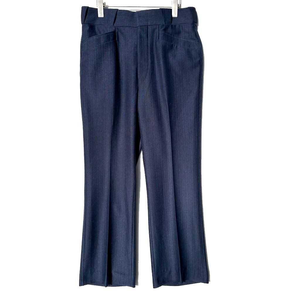 70s Lee LEESURES ストライプ フレアパンツ ロケットタロン メンズ