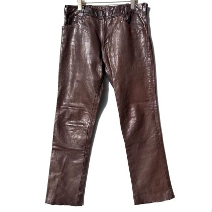 古着 通販　【hanna】ヴィンテージ レザーパンツ ブーツカット 革パン【1970's-】Vintage Leather Pants W-33