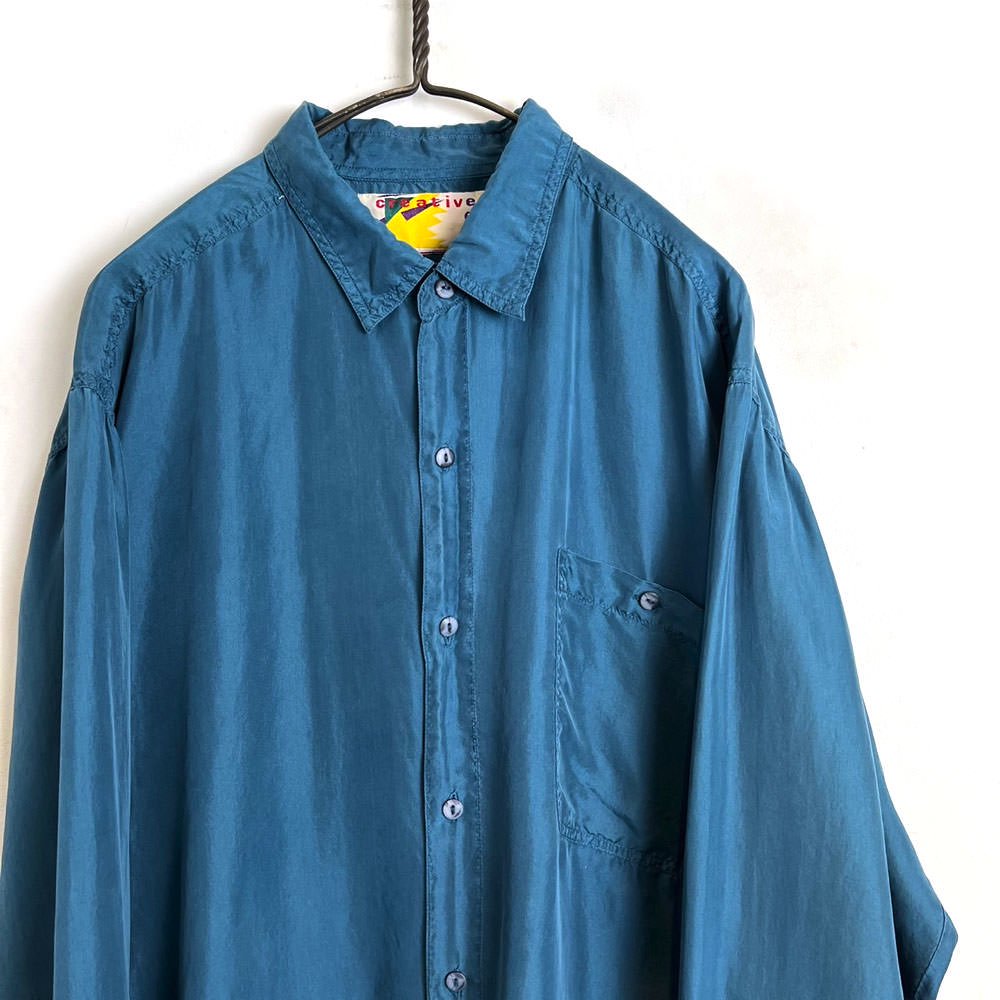 【creative edge】ヴィンテージ シルクシャツ【1990's-】Vintage L/S Silk Shirt