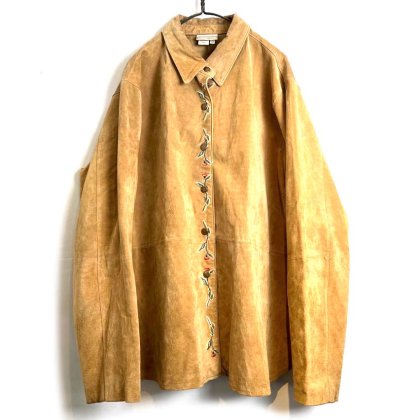  ΡColdwater Creekۥơ ɥ㥱åȡ1990's-Vintage Embroidered Suede Jacket
