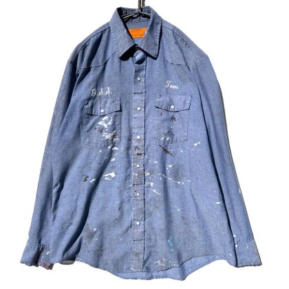  ΡRED KAP - Made In USAۥơ ϥ ֥졼 ڥ󥭡1980's-Vintage Chambray Shirts