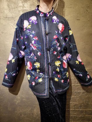  ΡRainbow Embroidery Mao Collar Jacket
