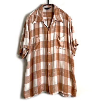  ΡSearsۥơ S/S ꥢ󥫥顼 졼󥷥ġ1970's-Vintage S/S Italian Collar Rayon Shirt
