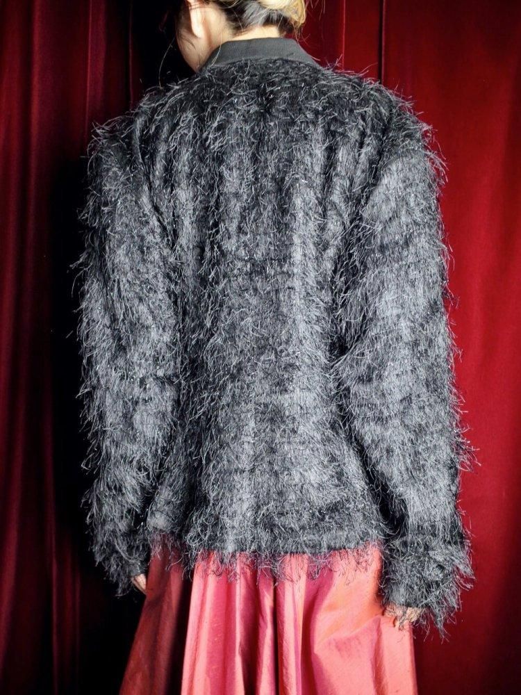 Black Shaggy Fringe Jacket