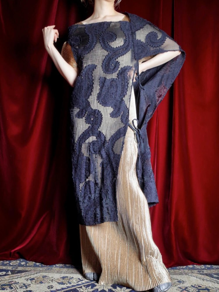 Archive【ANN DEMEULEMEESTER / アンドゥムルメステール】Deformation Paisley Sheer Dress