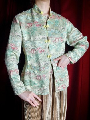  Ρc.1960s Oriental Silk China Shirt
