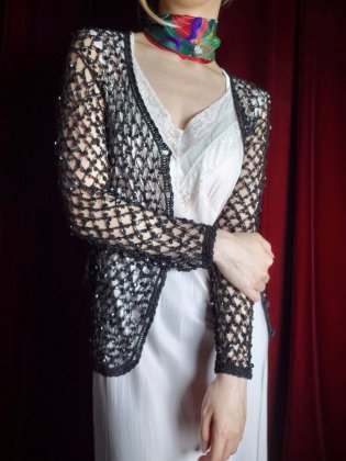  ΡSequin Mesh Cardigan