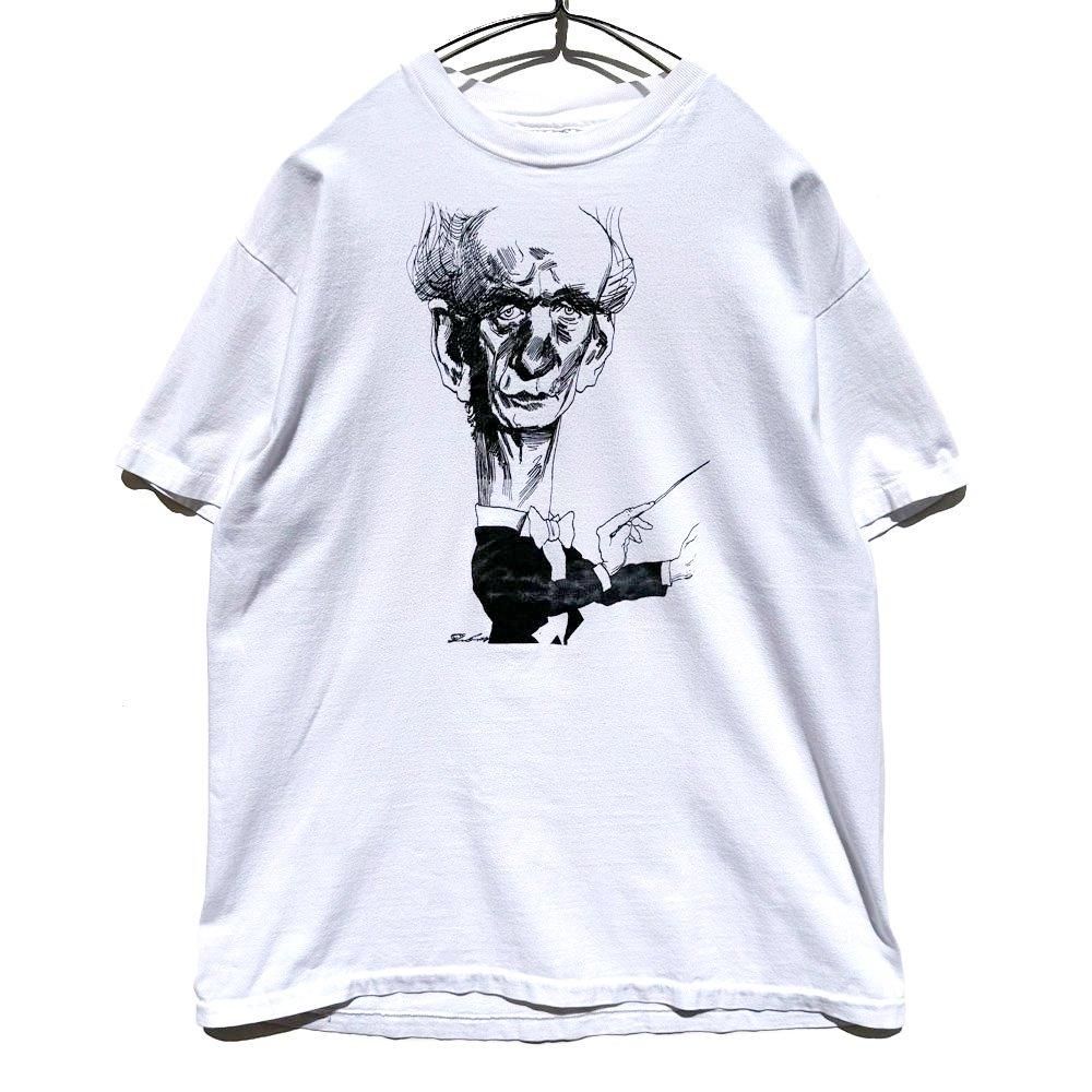 【Wilhelm Furtwangler - Made In USA】ヴィンテージ パロディプリント Tシャツ【1990's-】Vintage  Caricature Print T-Shirt