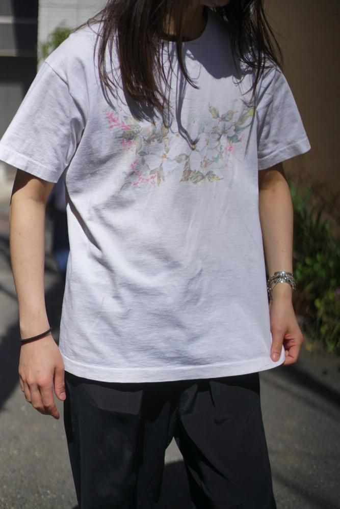 90年代 USA製 FLOWERS フラワー アート プリントTシャツ メンズL