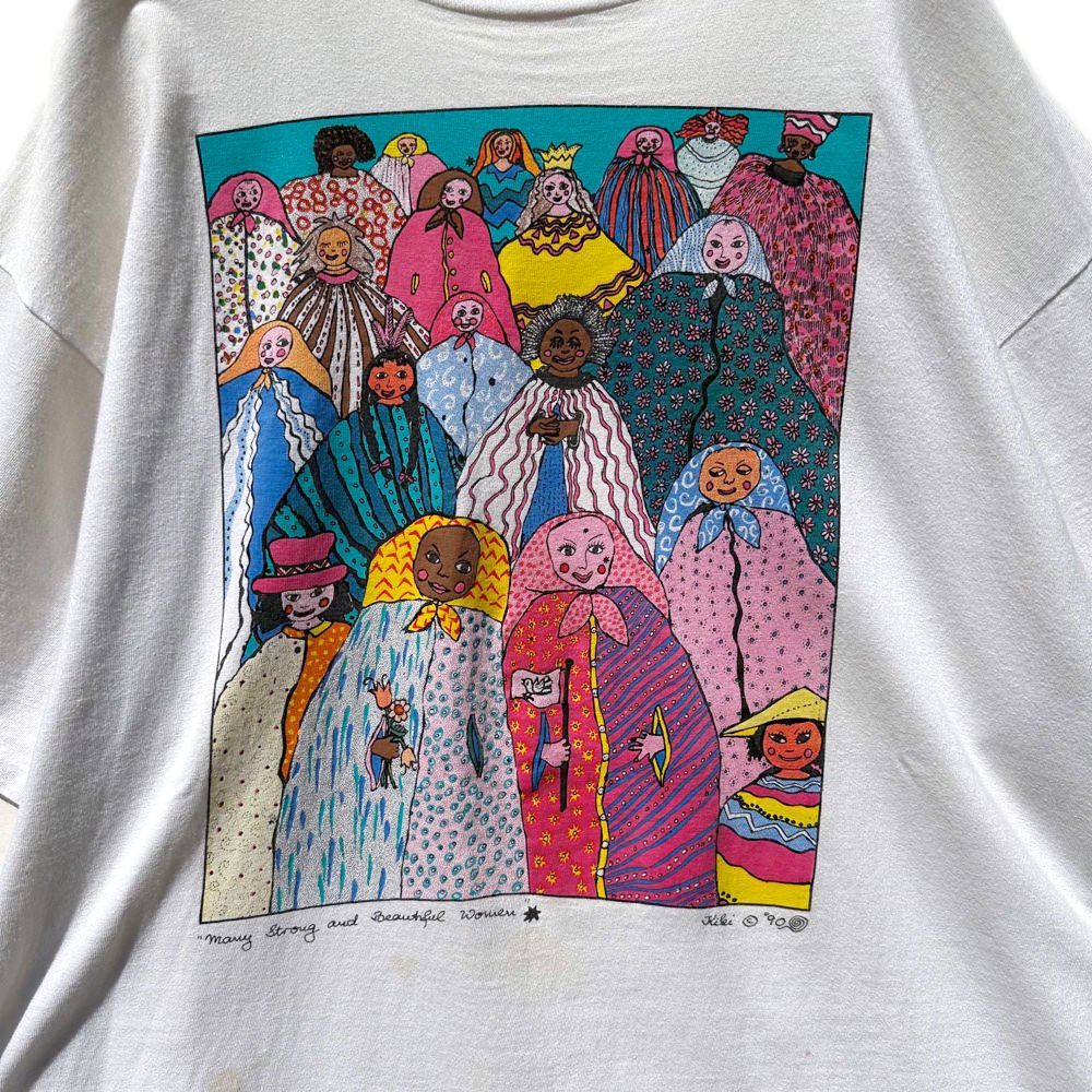 【KIKI SUAREZ - Made In USA】ヴィンテージ アートプリント Tシャツ【1990's】Vintage Art Print  T-Shirt